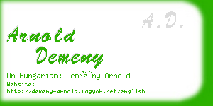 arnold demeny business card